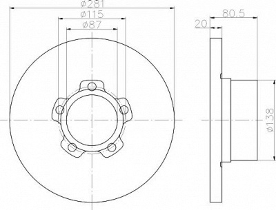 HELLA PAGID 8dd355100221 -  Тормозной диск
